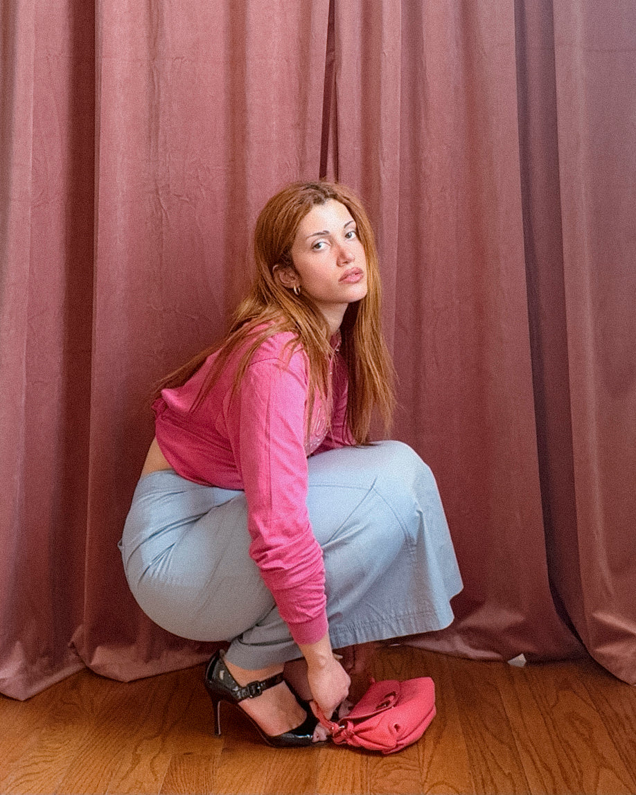 90s CHLOE GOLF Pink Logo Shirt (S-L)