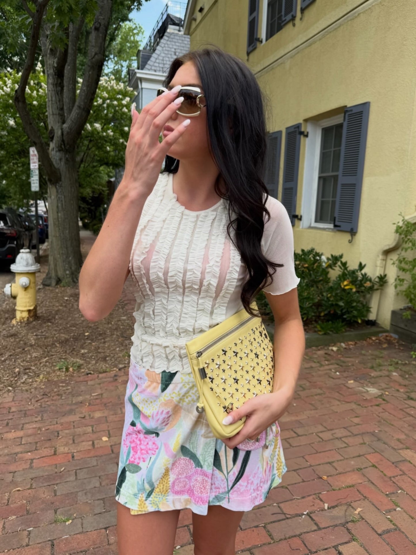 2000s JIMMY CHOO Butter Yellow Sasha Clutch