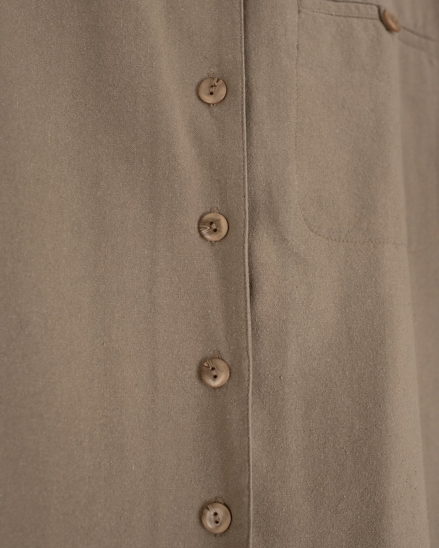 Vintage Khaki Raw Silk Blouse (S/M)