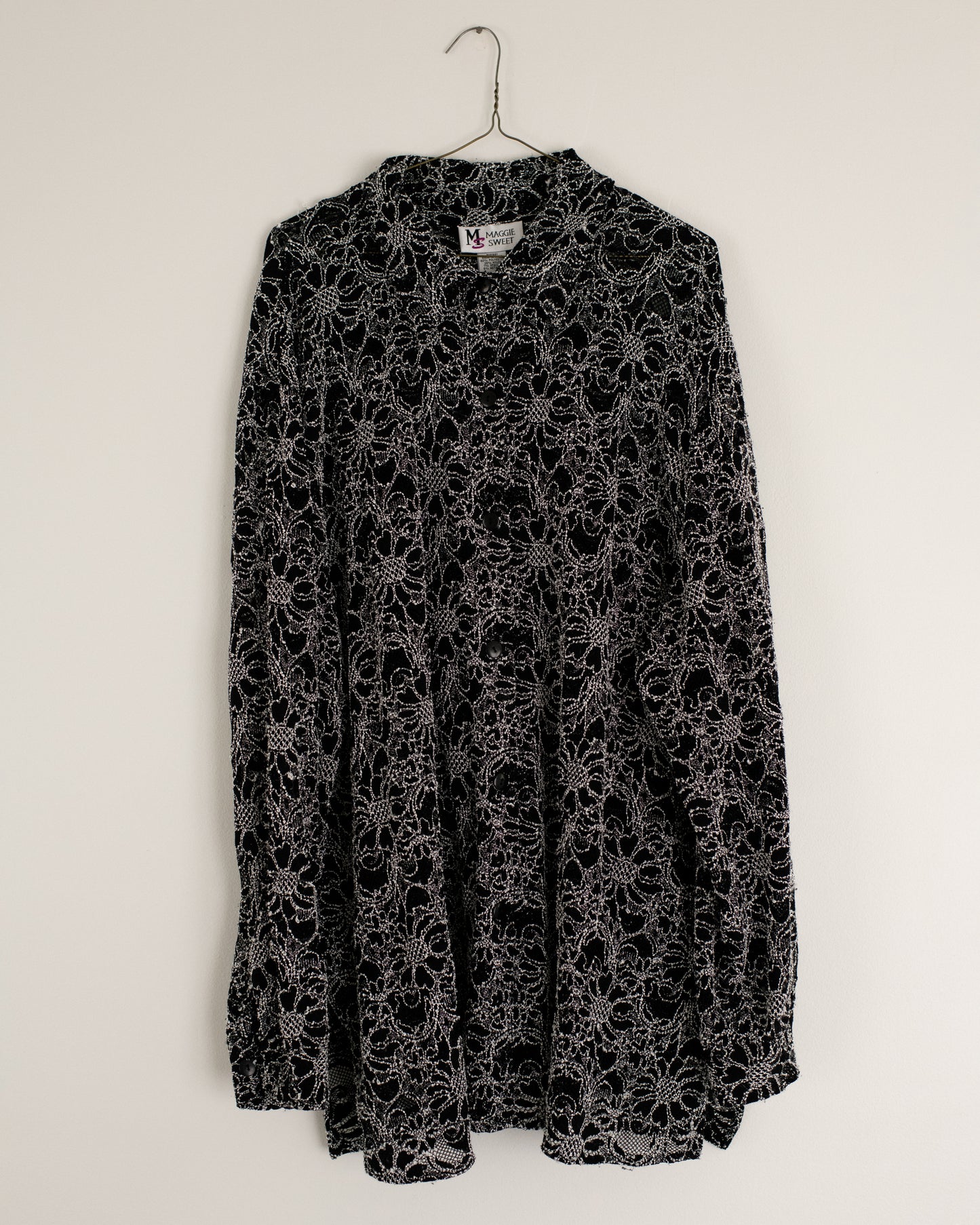 Vintage Floral Lace Oversized Blouse (S-L)
