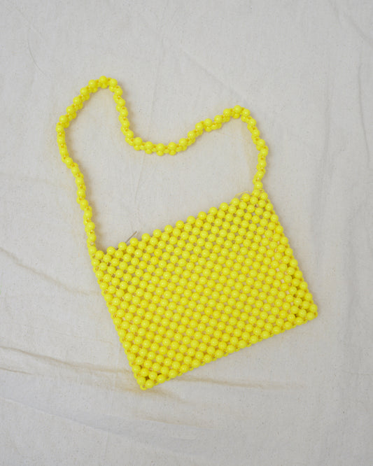 Vintage 1960 Yellow Beaded Bag