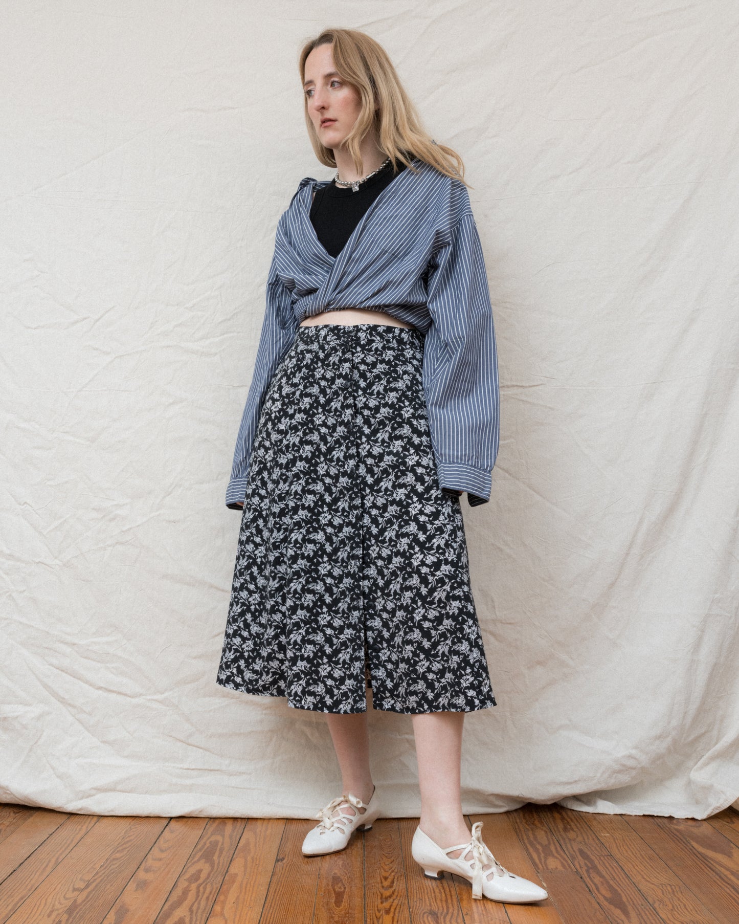 Vintage 90s Floral Skirt (M/L)