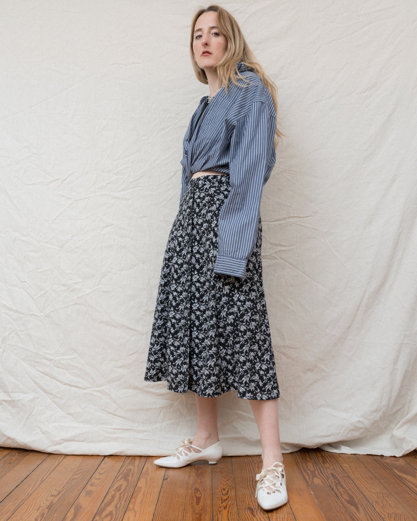 Vintage 90s Floral Skirt (M/L)