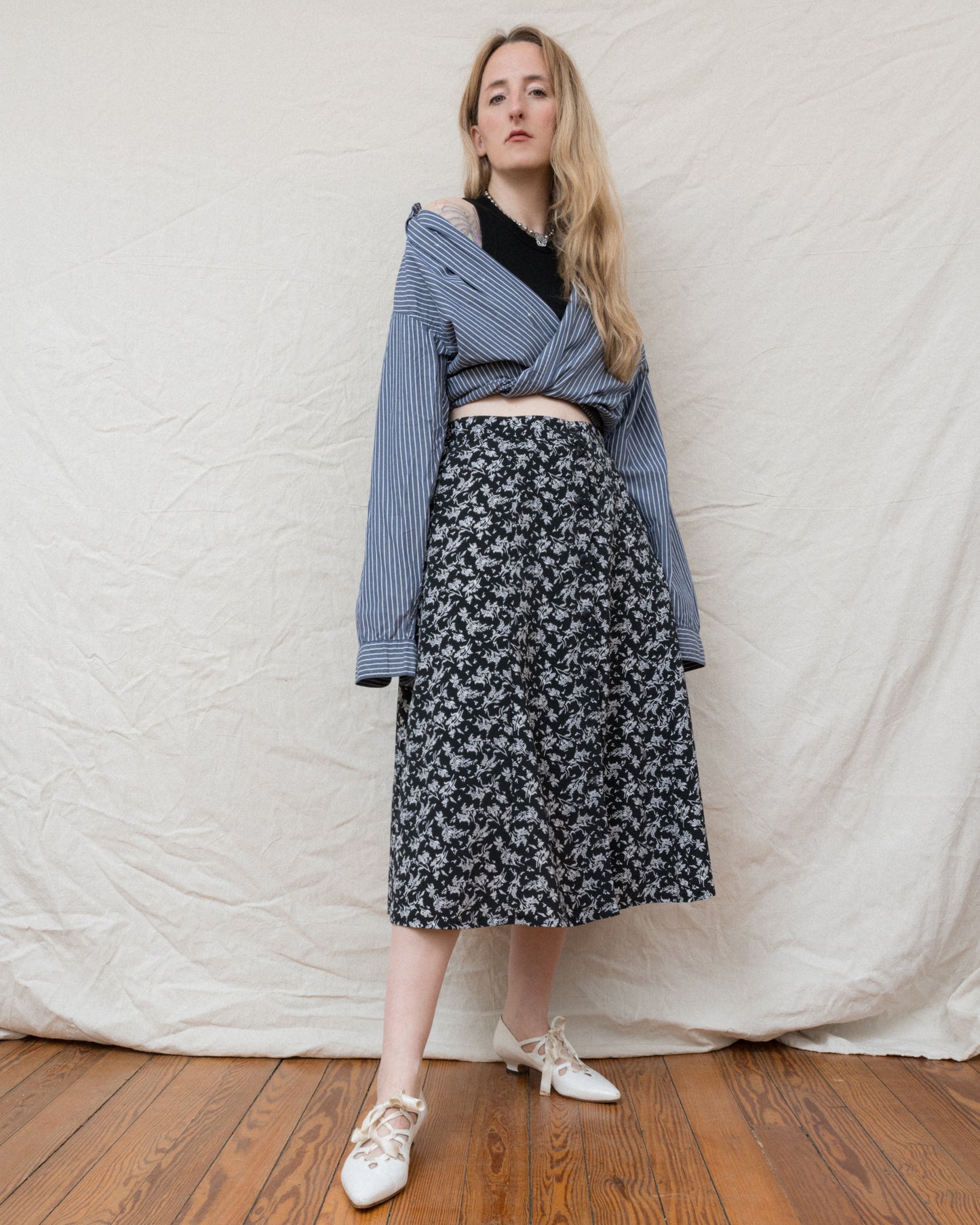 Vintage 90s Floral Skirt (M/L)