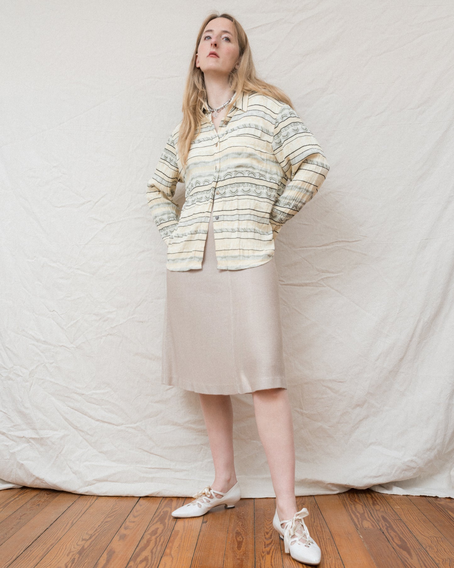 Vintage Abstract Striped Shirt (S/M)