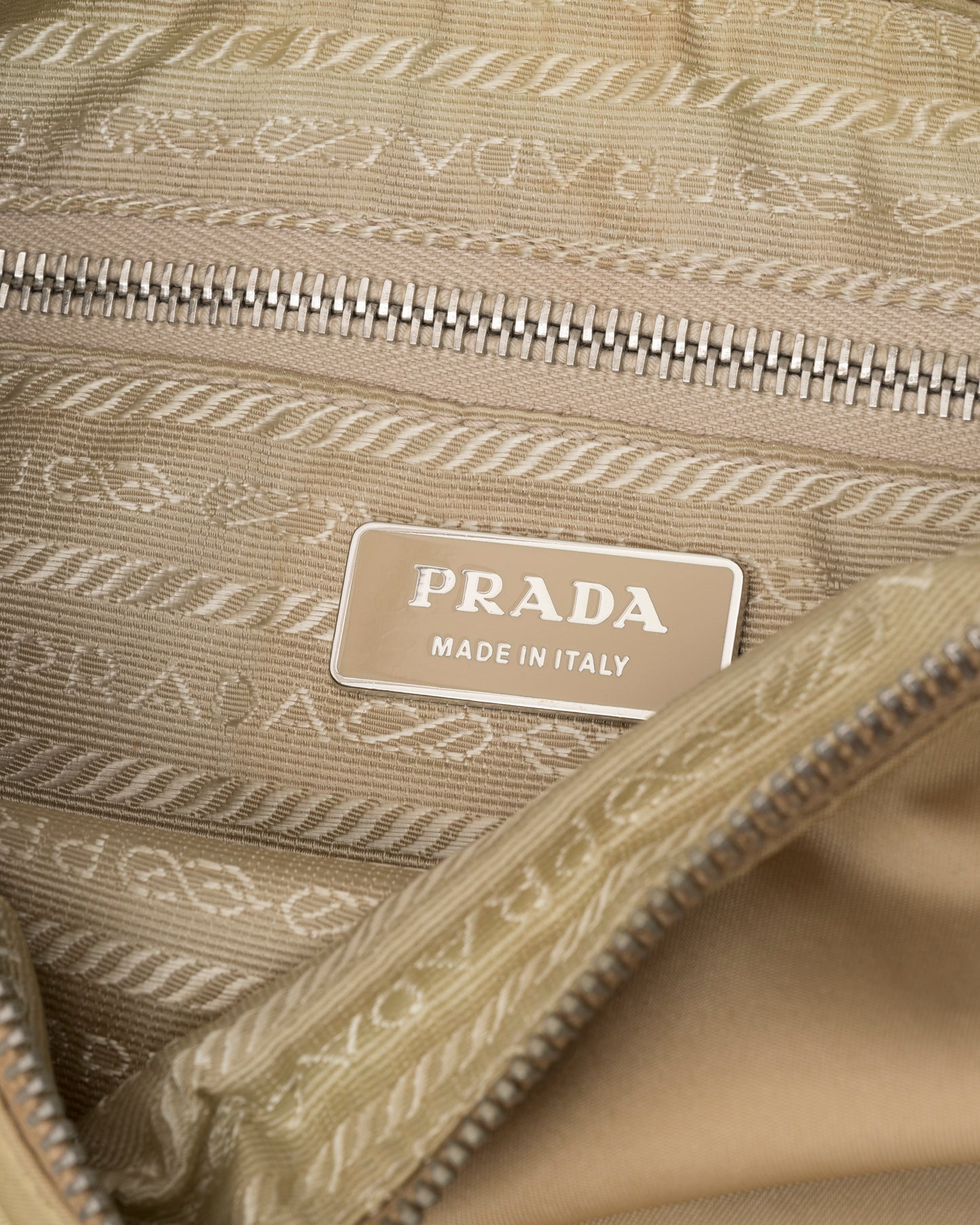 2000s PRADA Khaki Corda Tessuto Nylon Shoulder Bag