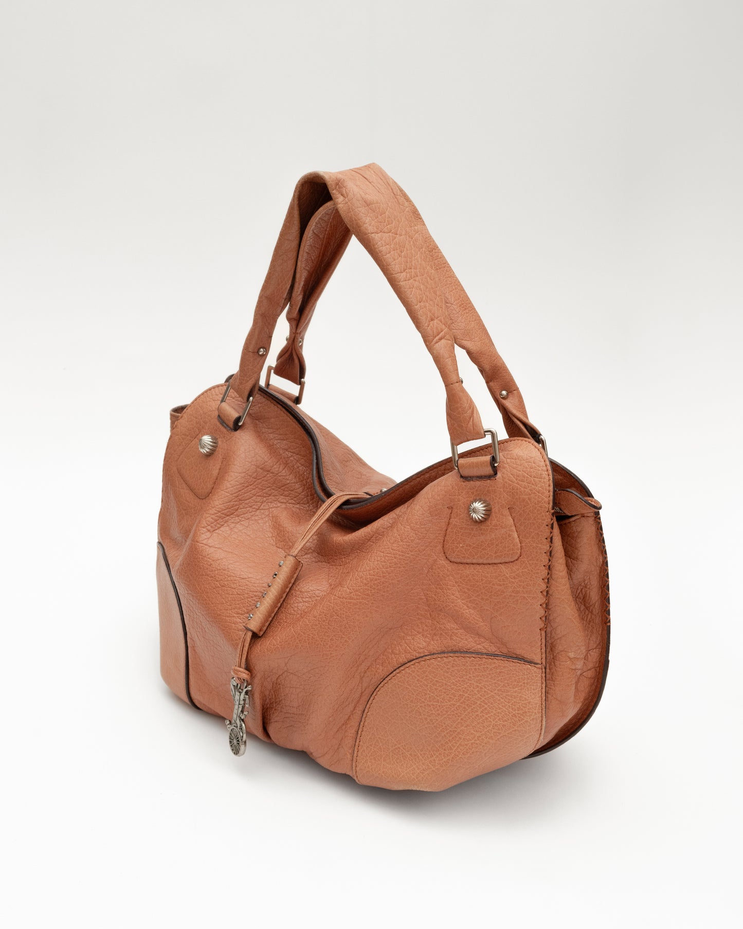 2000s CELINE Carriage Charm Terracotta Blush Hobo Bag
