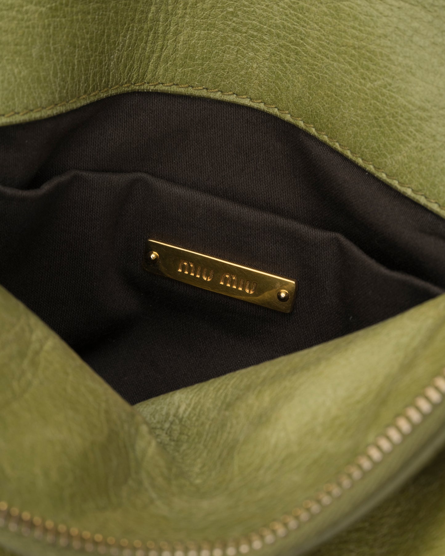 2000s MIU MIU Strawberry Matcha Reworked Vitello Lux Bow Bag