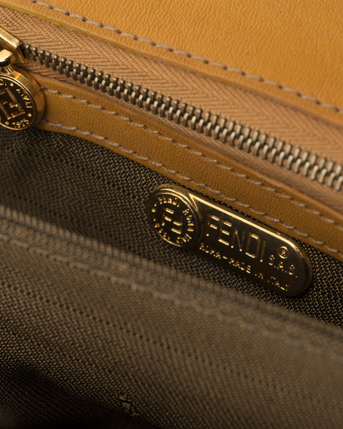 90s FENDI Tiger Stripe Jacquard Shoulder Bag