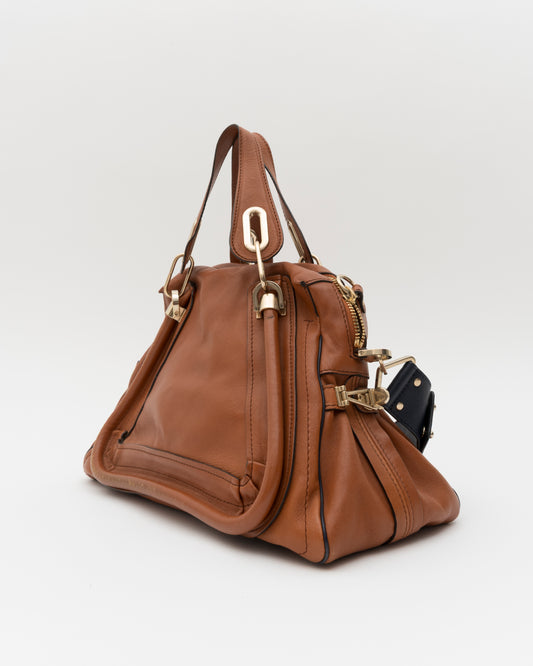 2000s CHLOE Military Paraty Brown Leather Bag