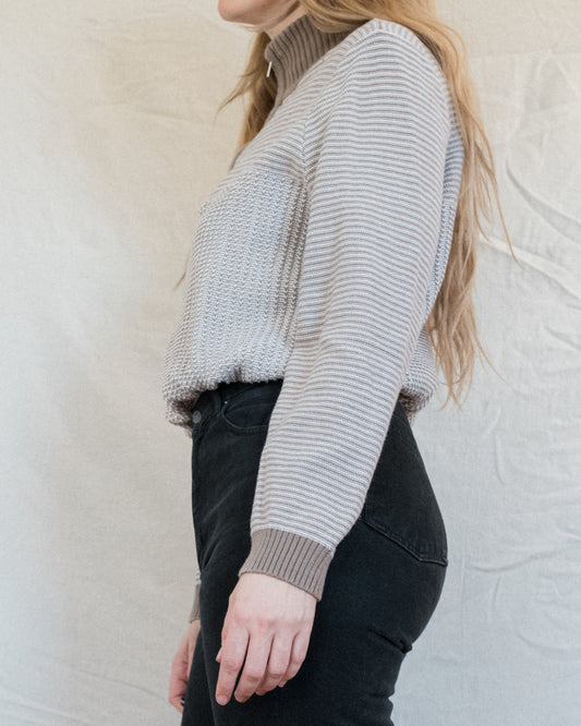 Vintage Striped Reworked Knit Sweater (S)