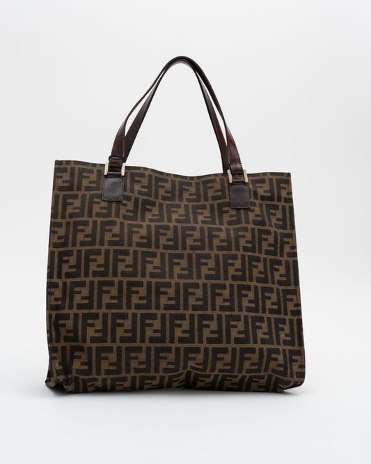 90s FENDI Brown ZUCCA Tote Bag