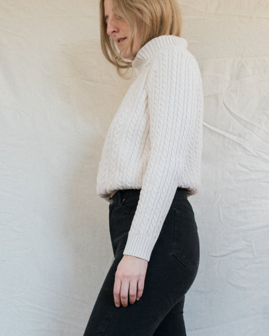Vintage Cable Knit Reworked Sweater (XS/S)