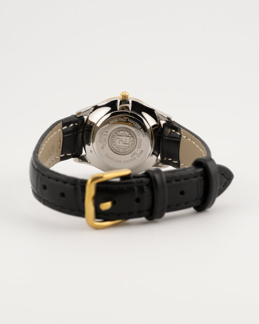 90s FENDI 2000L FF Monogram Dial Watch