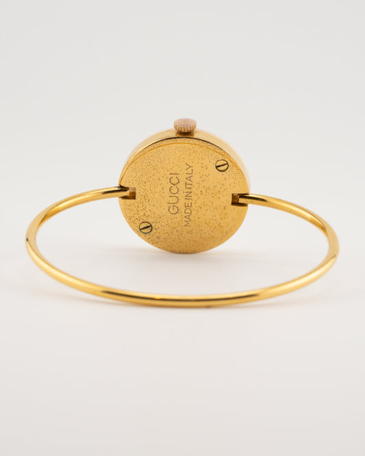80s GUCCI 11/12.2 Gold Bezel Bangle Watch Set