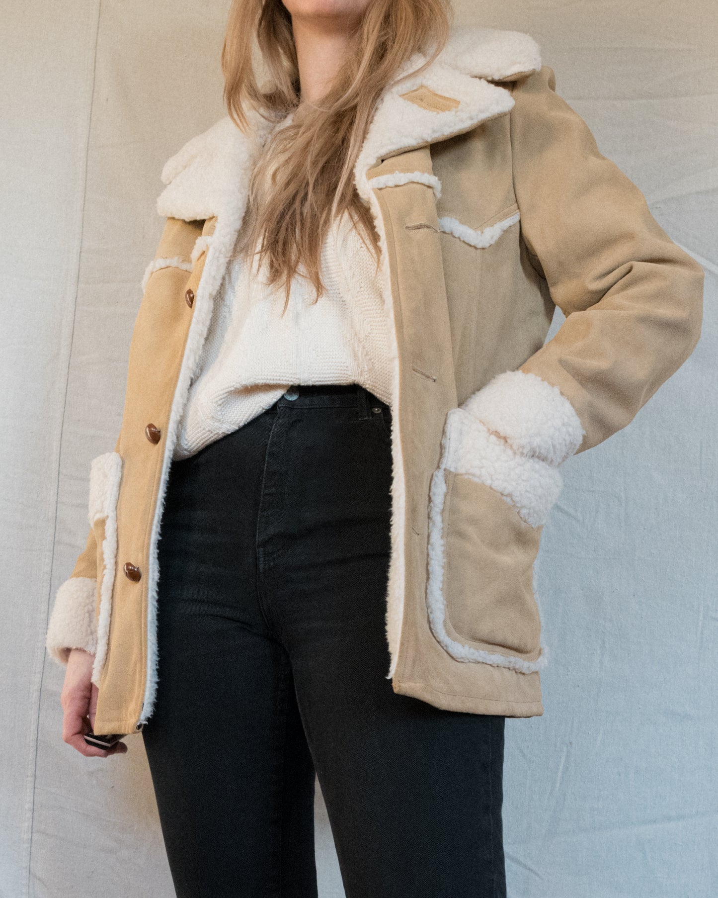 Vintage Suede + Shearling Jacket (XS/S)