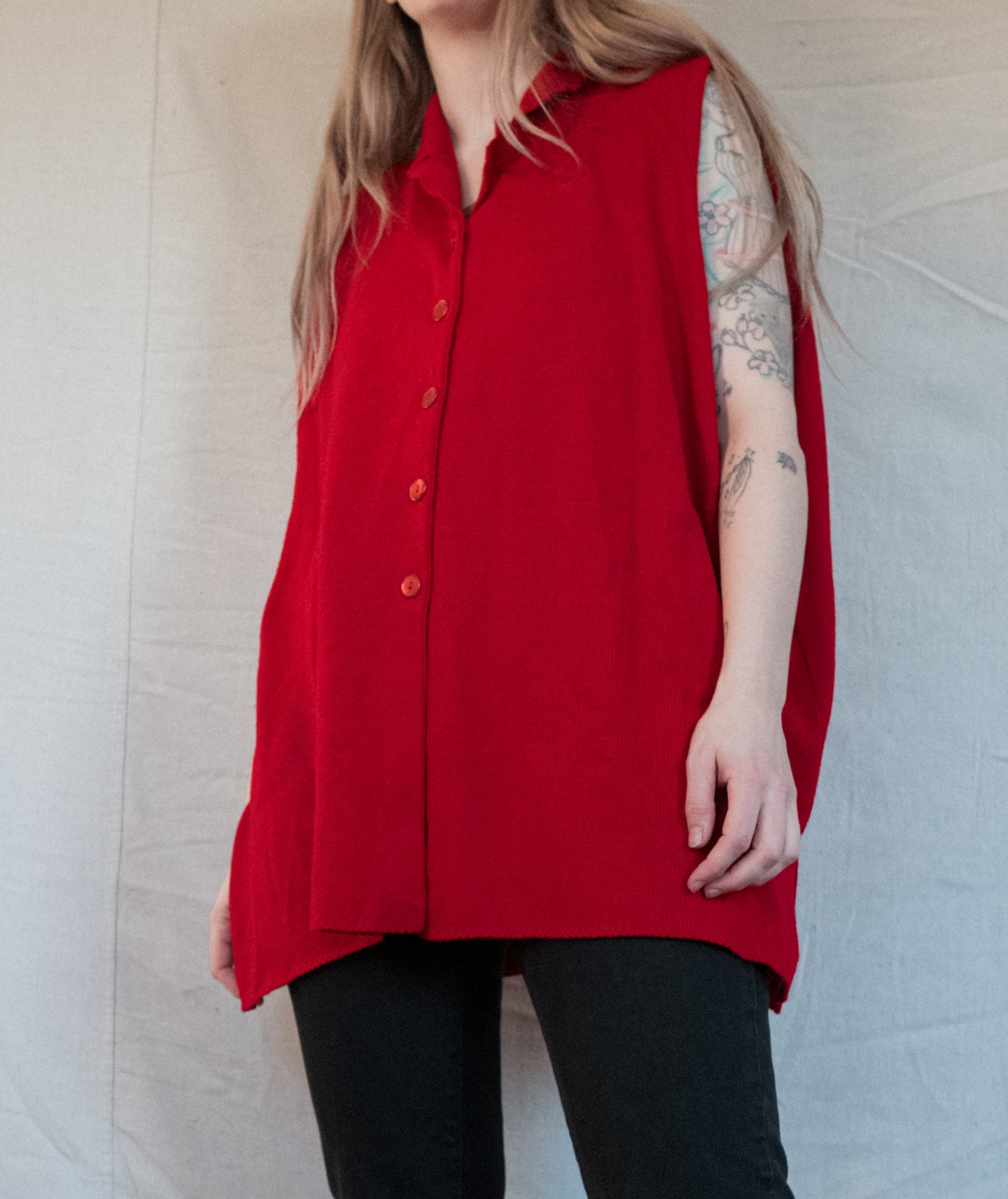Vintage Oversized Sleeveless Cardigan (S-L)