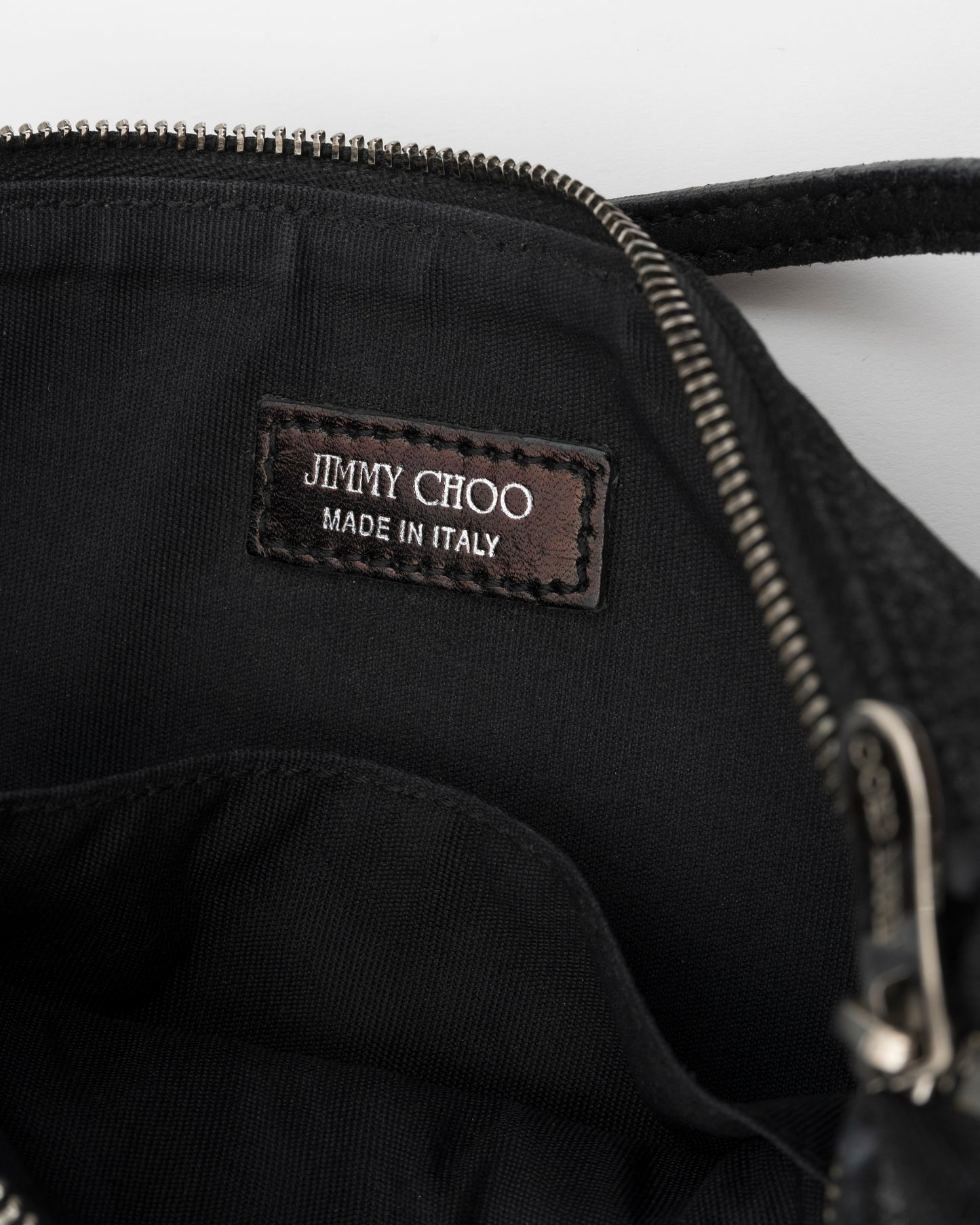 2000s JIMMY CHOO Black Metallic Star Studded Baguette Bag