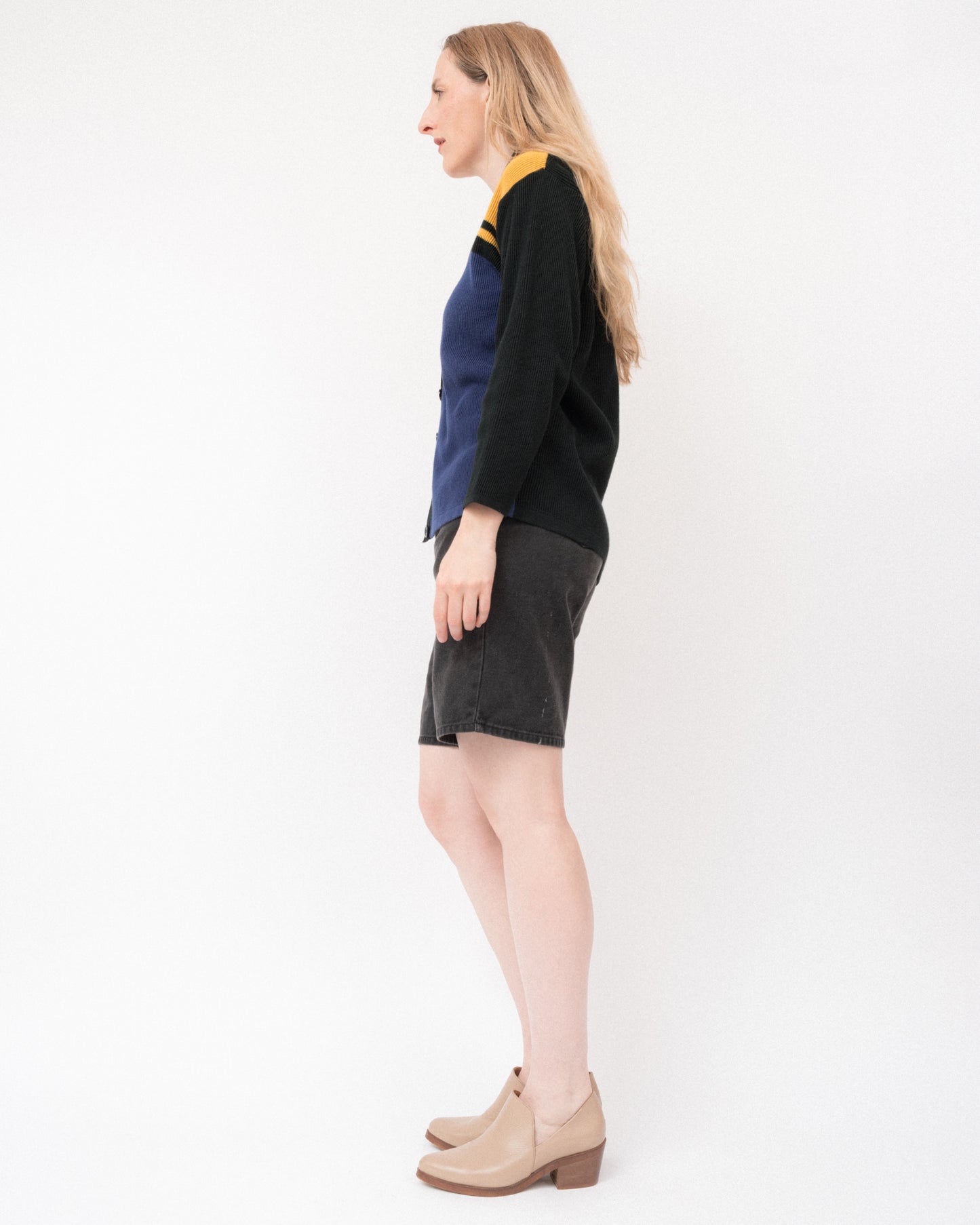 Vintage Colorblock Knit Cardigan (S/M)