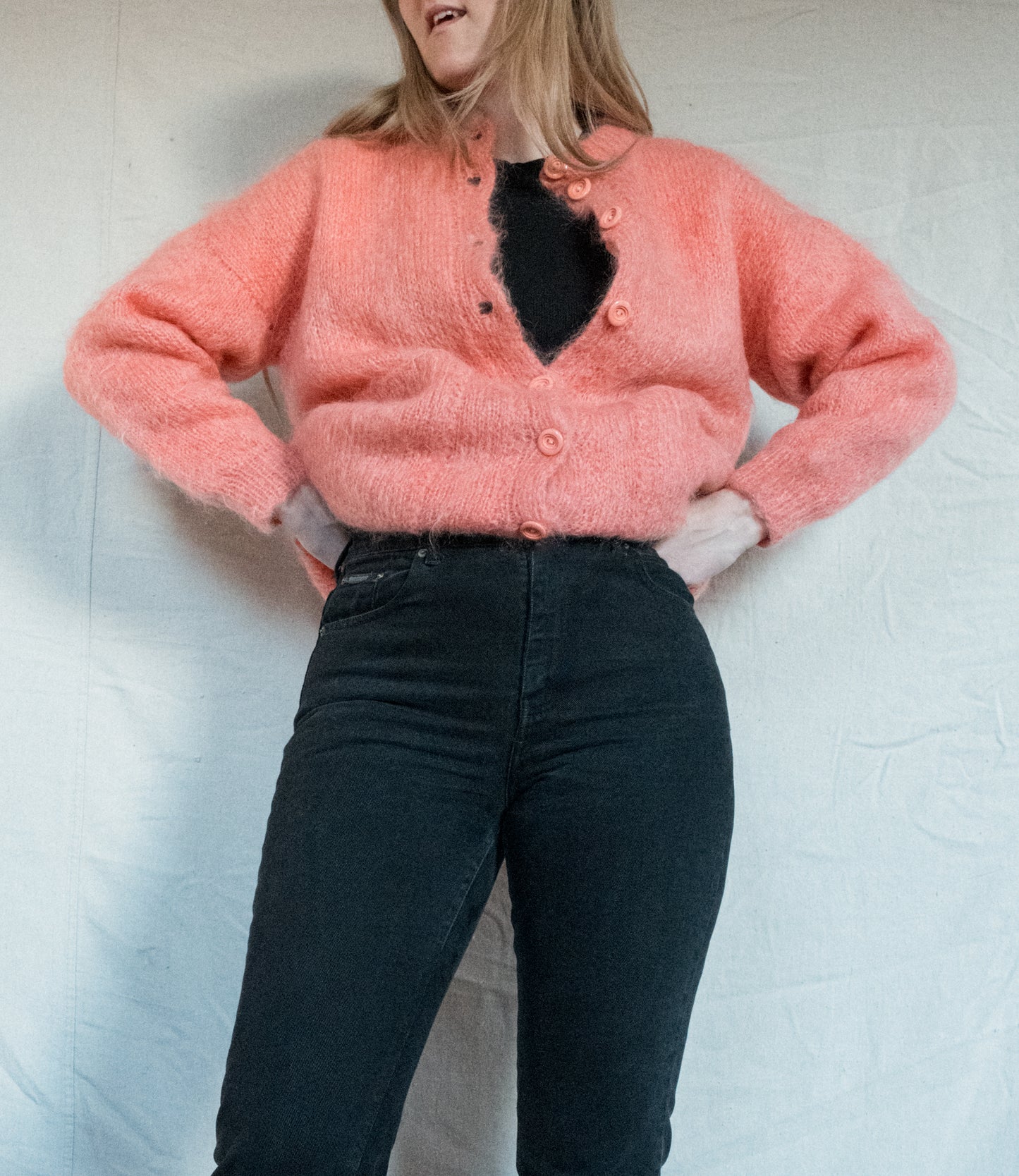 Vintage Lined Chunky Wool Cardigan (S/M)