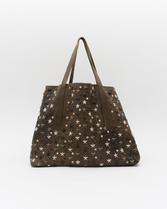 2000s JIMMY CHOO Extra Large Olive Sasha Tote
