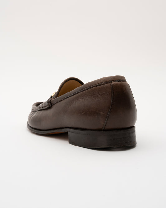 90s GUCCI Horsebit Dark Brown Loafers (35)