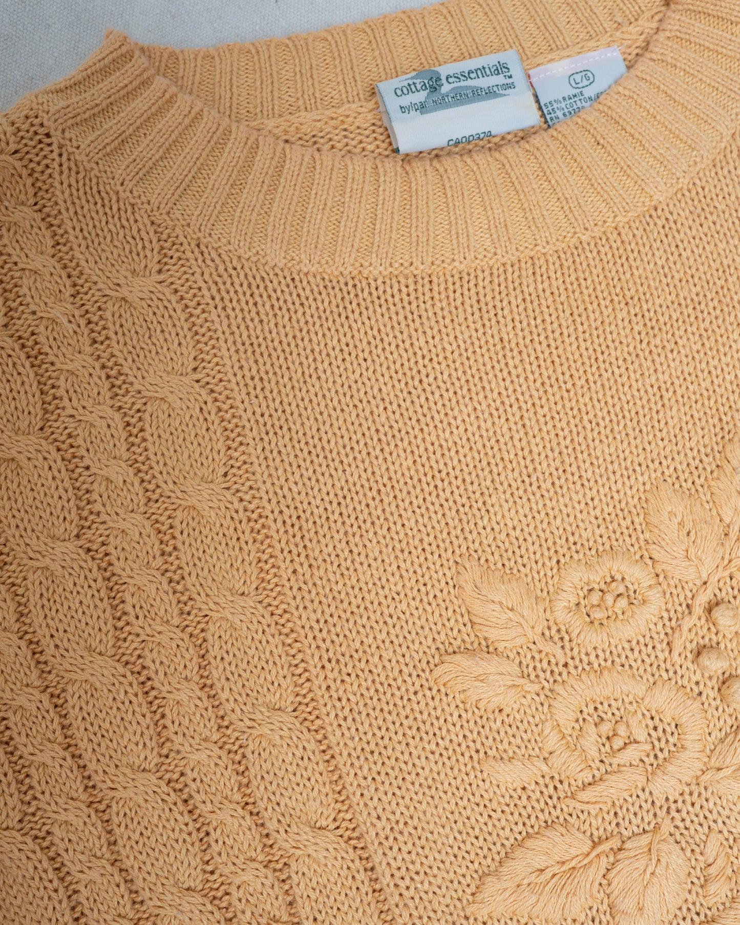 Vintage Ochre Reworked Knit Sweater (S)
