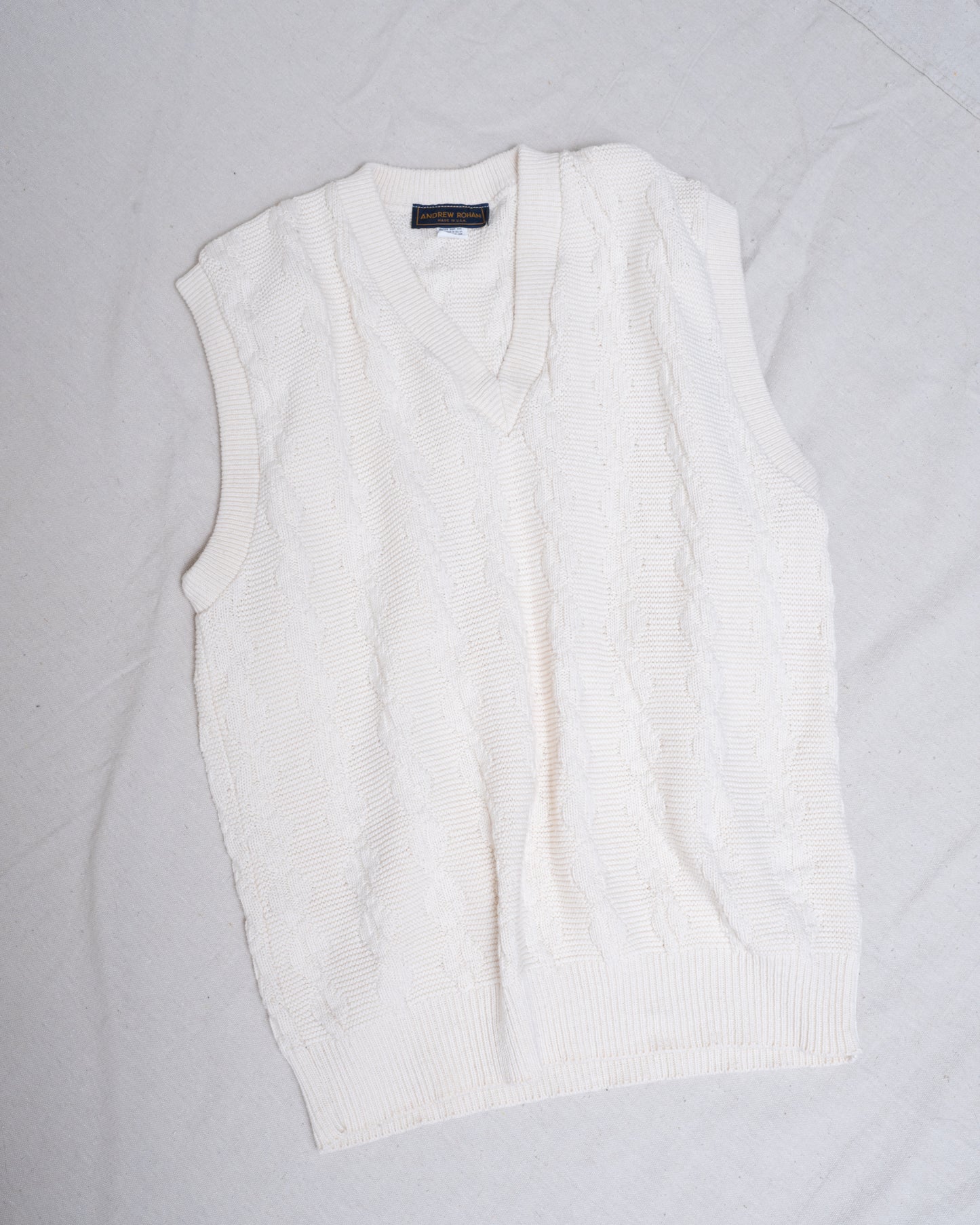 Vintage Cable Knit Sweater Vest (S)