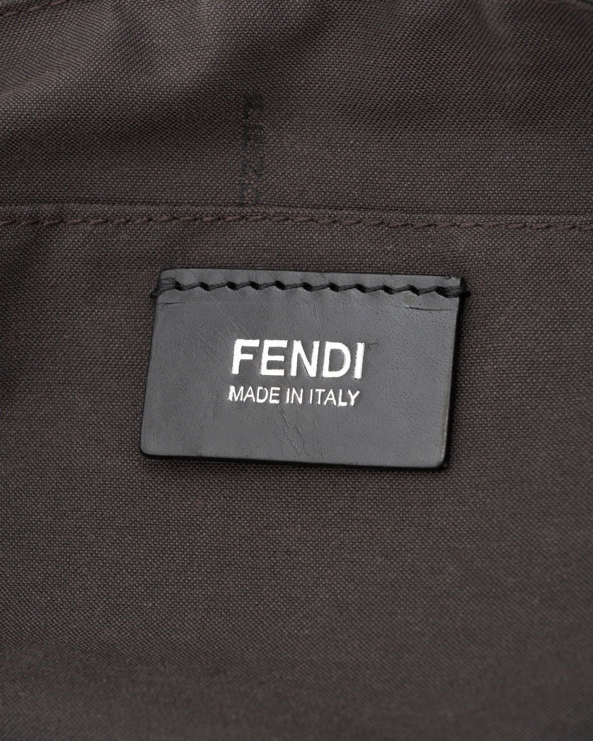 2000s Rare FENDI Slate Blue Zucchino Technical Nylon Baguette Bag