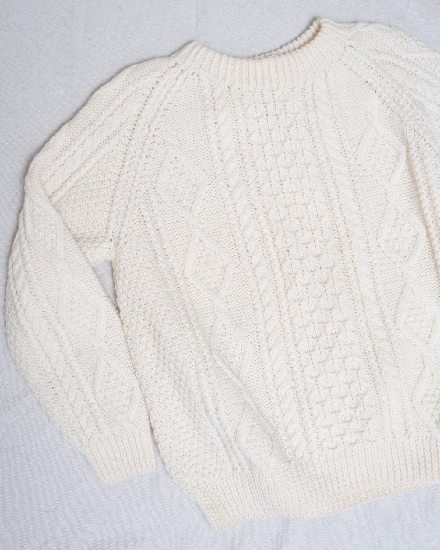 Vintage Eggshell Fisherman Knit Sweater (S/M)
