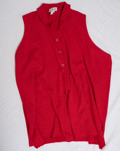 Vintage Oversized Sleeveless Cardigan (S-L)