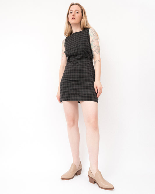 Vintage Plaid Mini Dress (M/L)