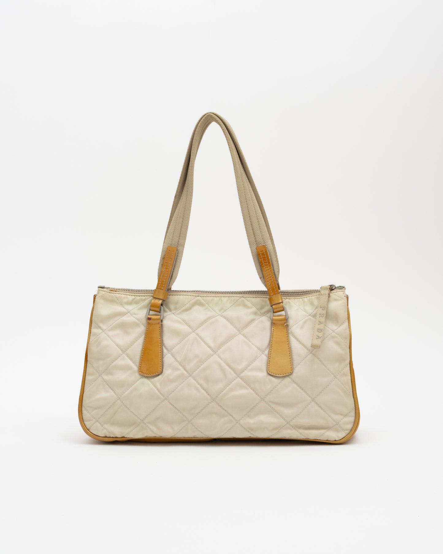 90s PRADA Cream Tessuto Quilted Nylon Bag