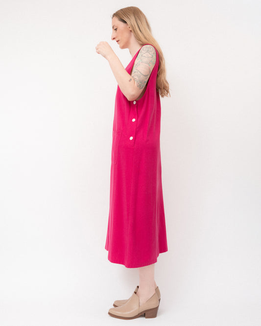 Vintage Fuchsia Silk Dress (S-L)