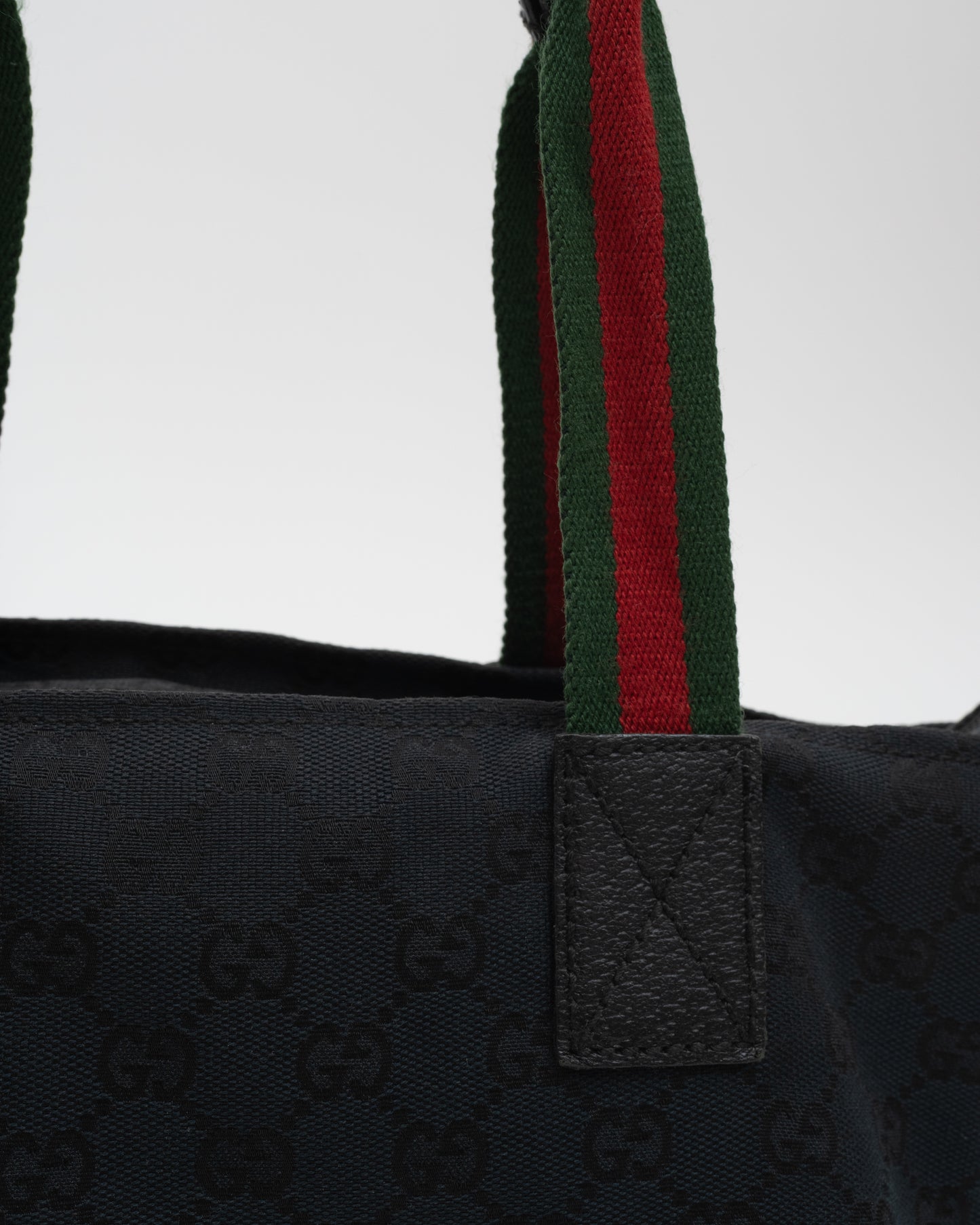 90s VTG GUCCI Black Sherry Line Tote (as is)
