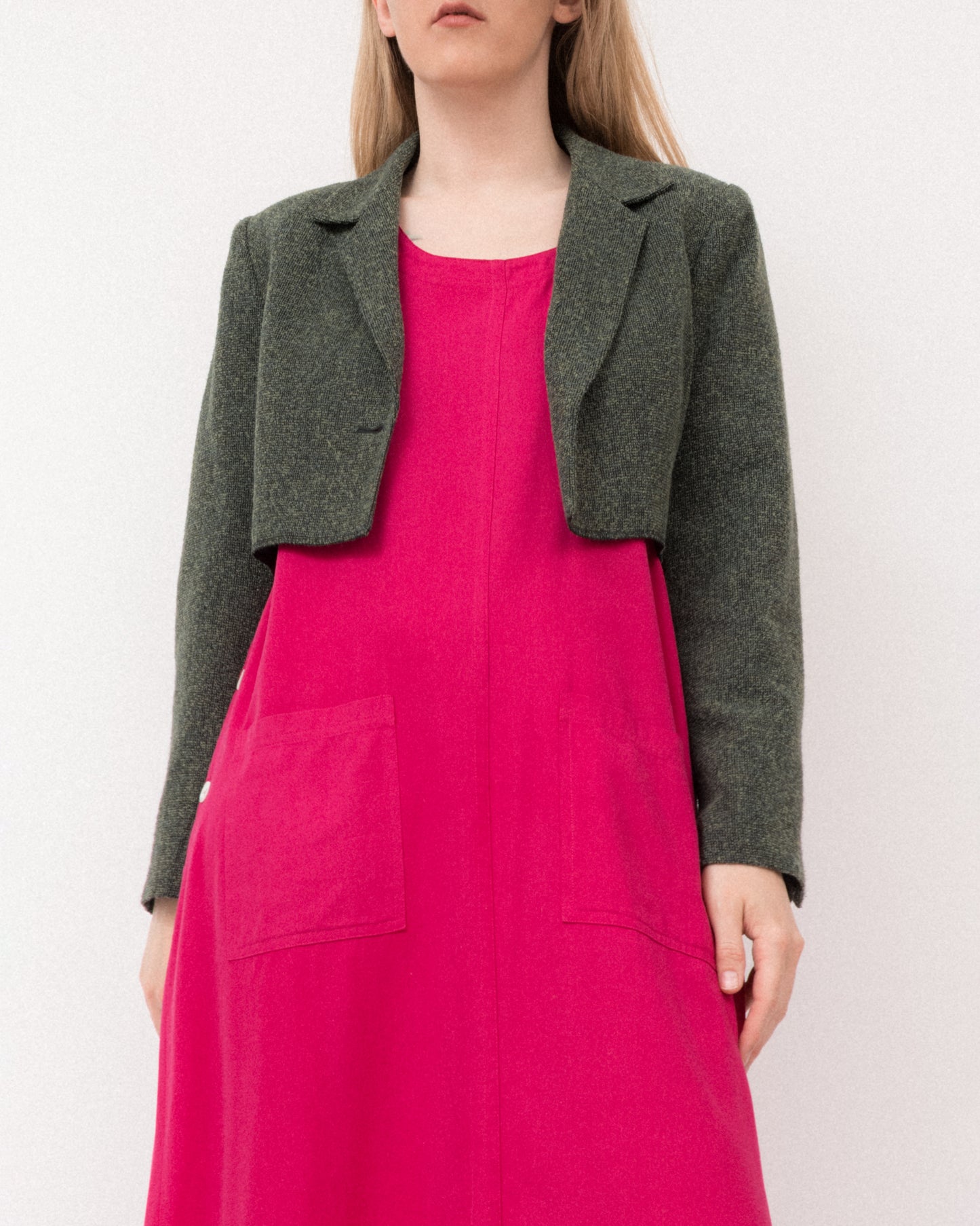 Vintage Cropped Melange Blazer (S/M)
