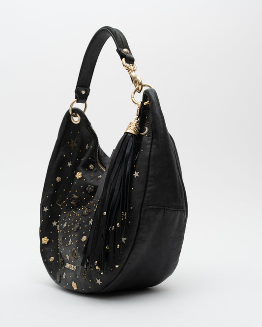 2011 JIMMY CHOO Black Solar Studded Hobo Bag (as is)