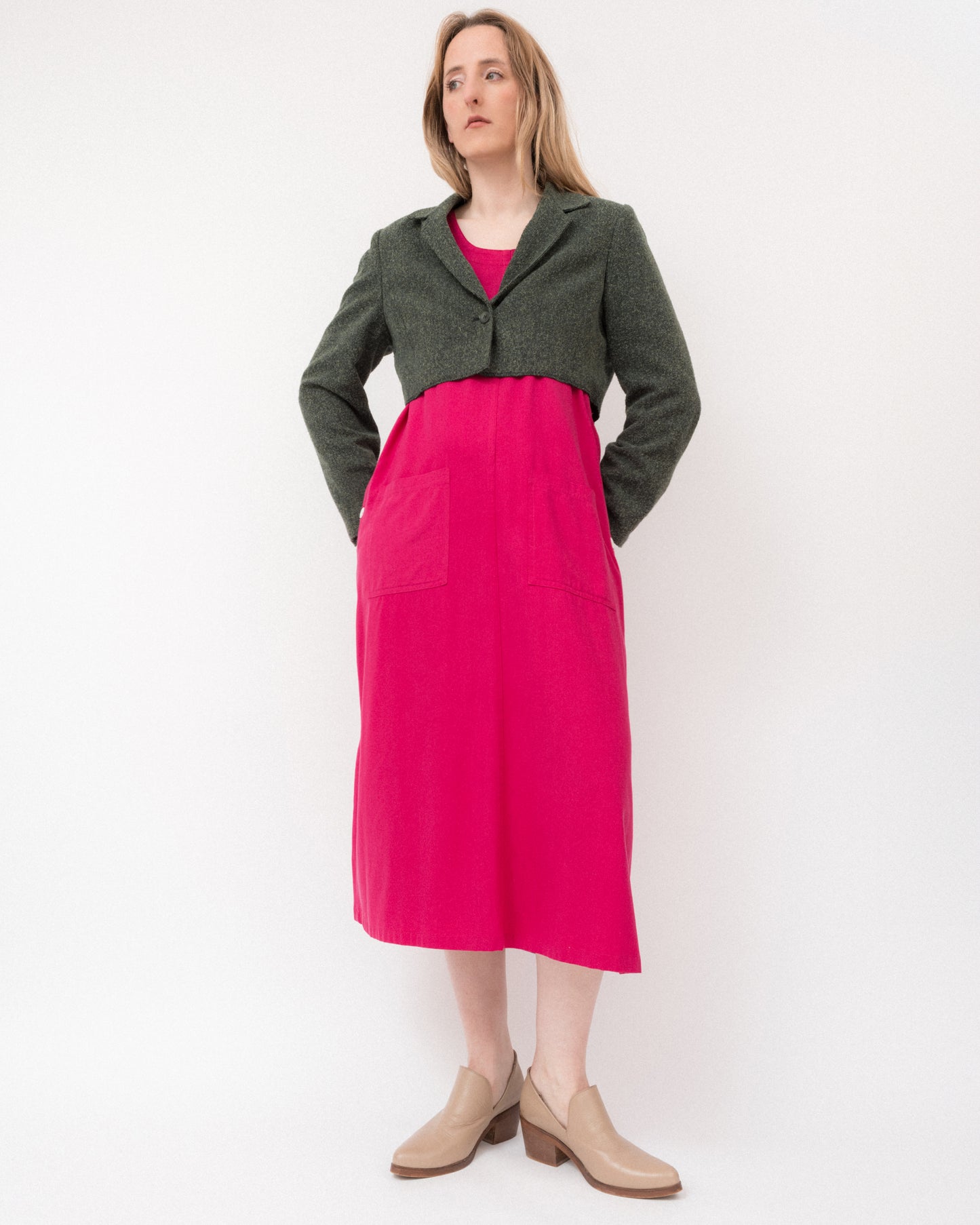 Vintage Cropped Melange Blazer (S/M)