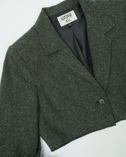 Vintage Cropped Melange Blazer (S/M)