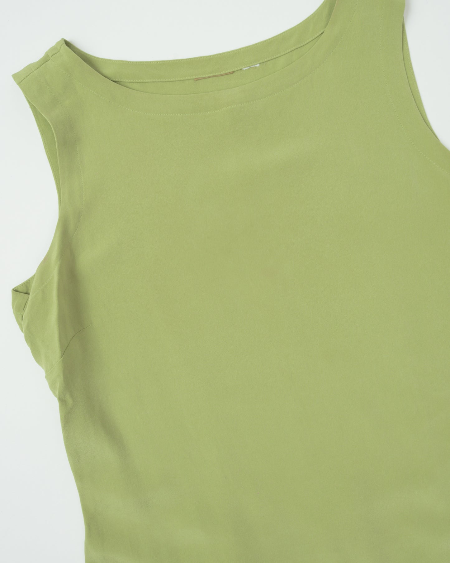 Vintage Pistachio Silk Top (S/M)