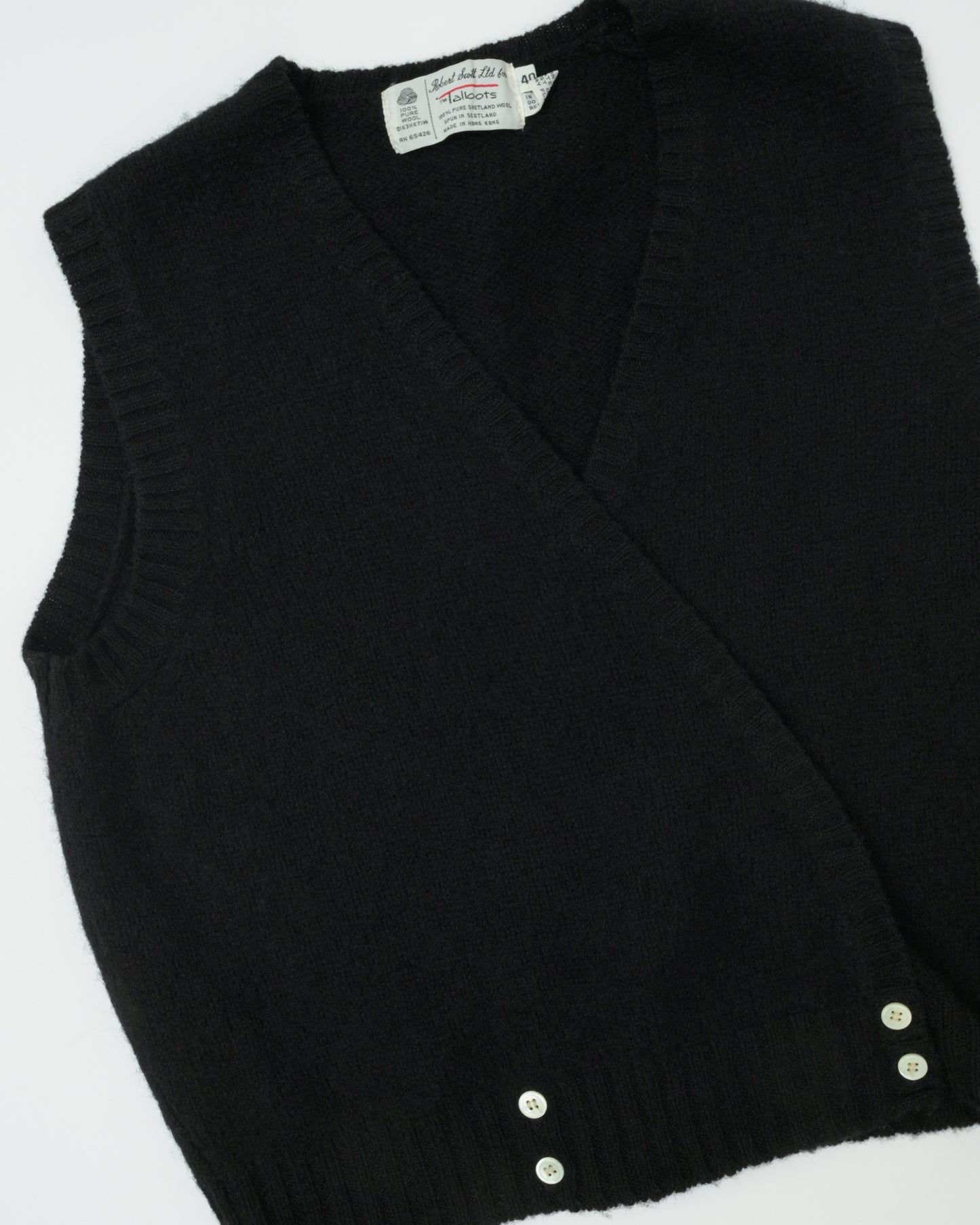 Vintage Black Wool Sweater Vest (S/M)