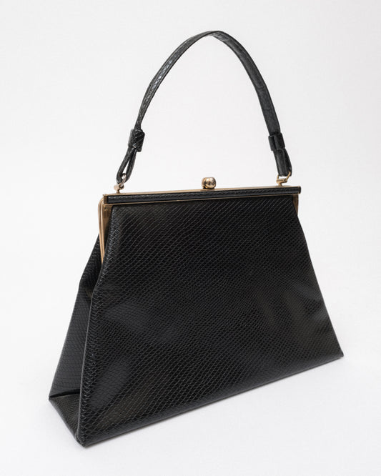 Vintage 1950 Art Deco Leather Bag