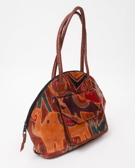 Vintage 90s Elephant Leather Bag