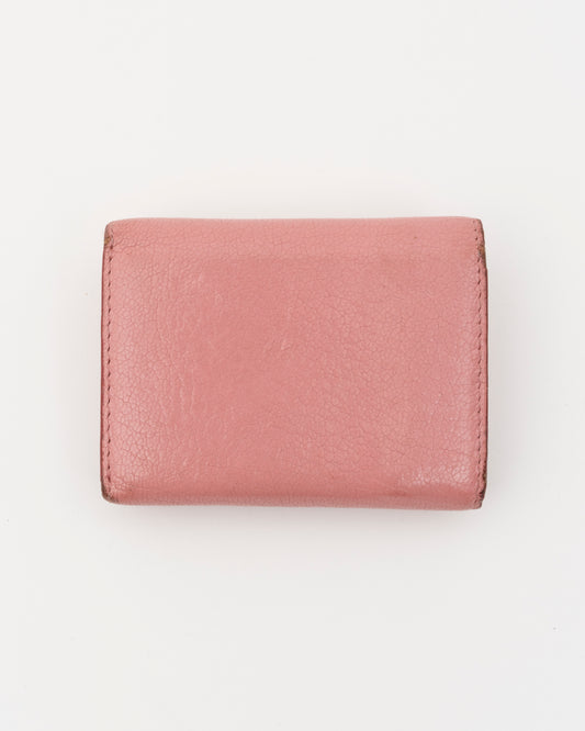 2000s MIU MIU Pink Madras Love Letter Mini Envelope Wallet