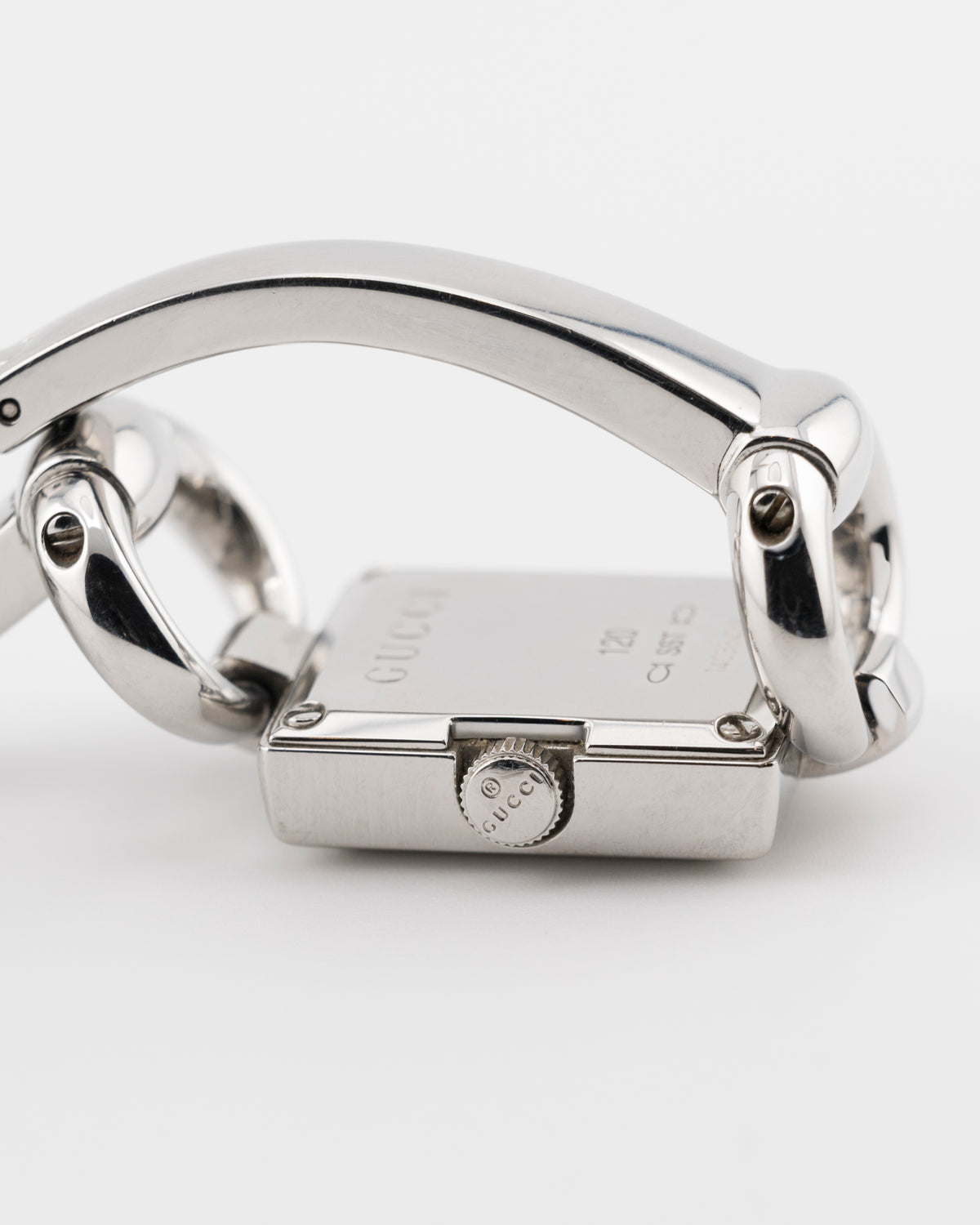 2000s GUCCI 120 Tornabuoni Silver GG Monogram Dial Watch