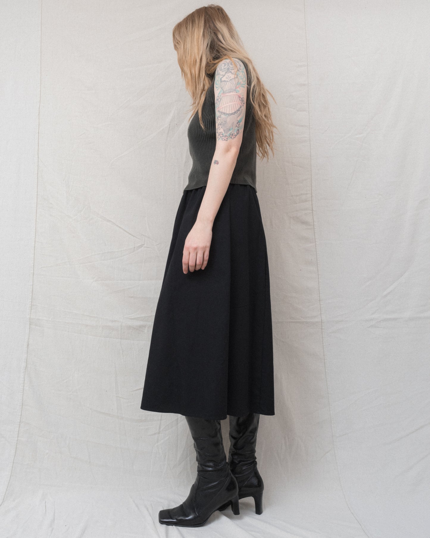 Vintage Dark Green Silk Knit Top (S)