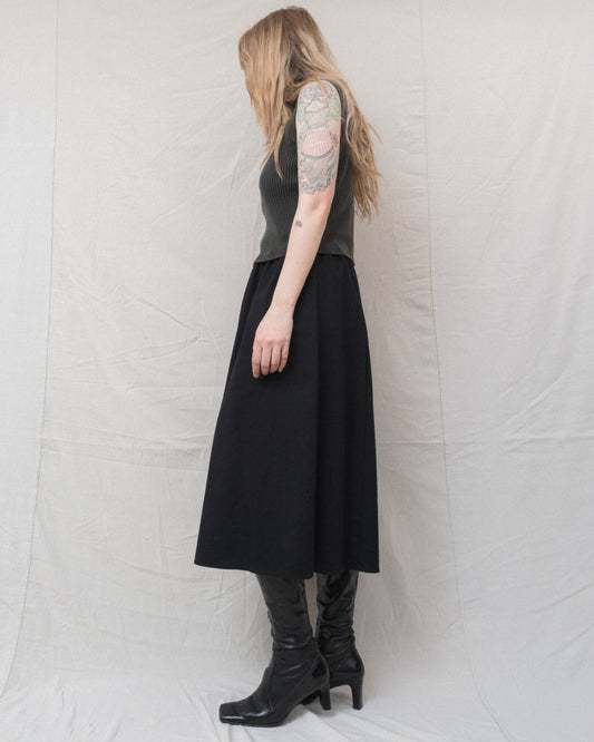 Vintage Dark Green Silk Knit Top (S)