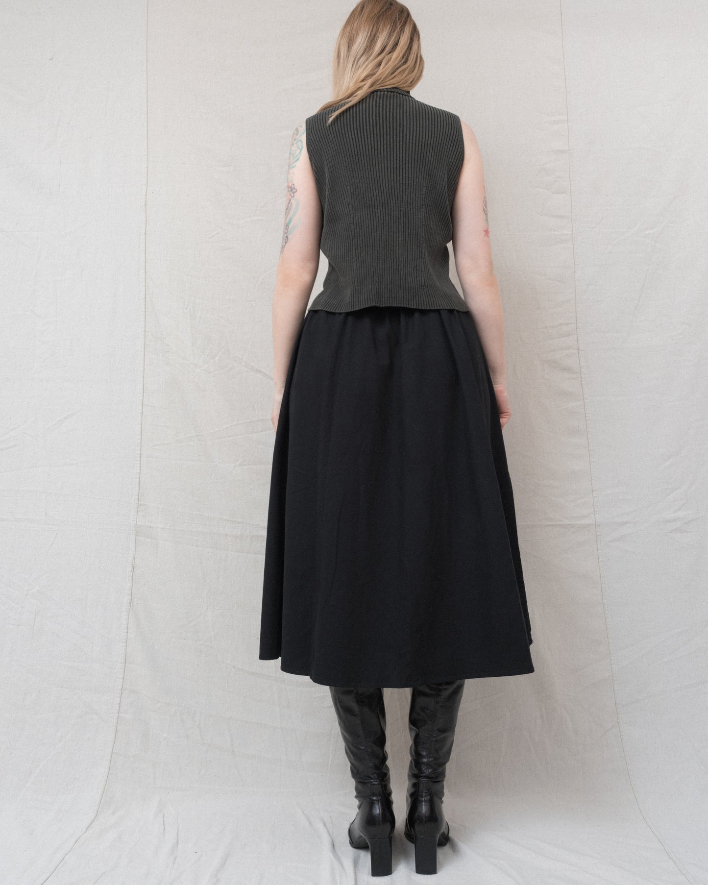 Vintage Dark Green Silk Knit Top (S)