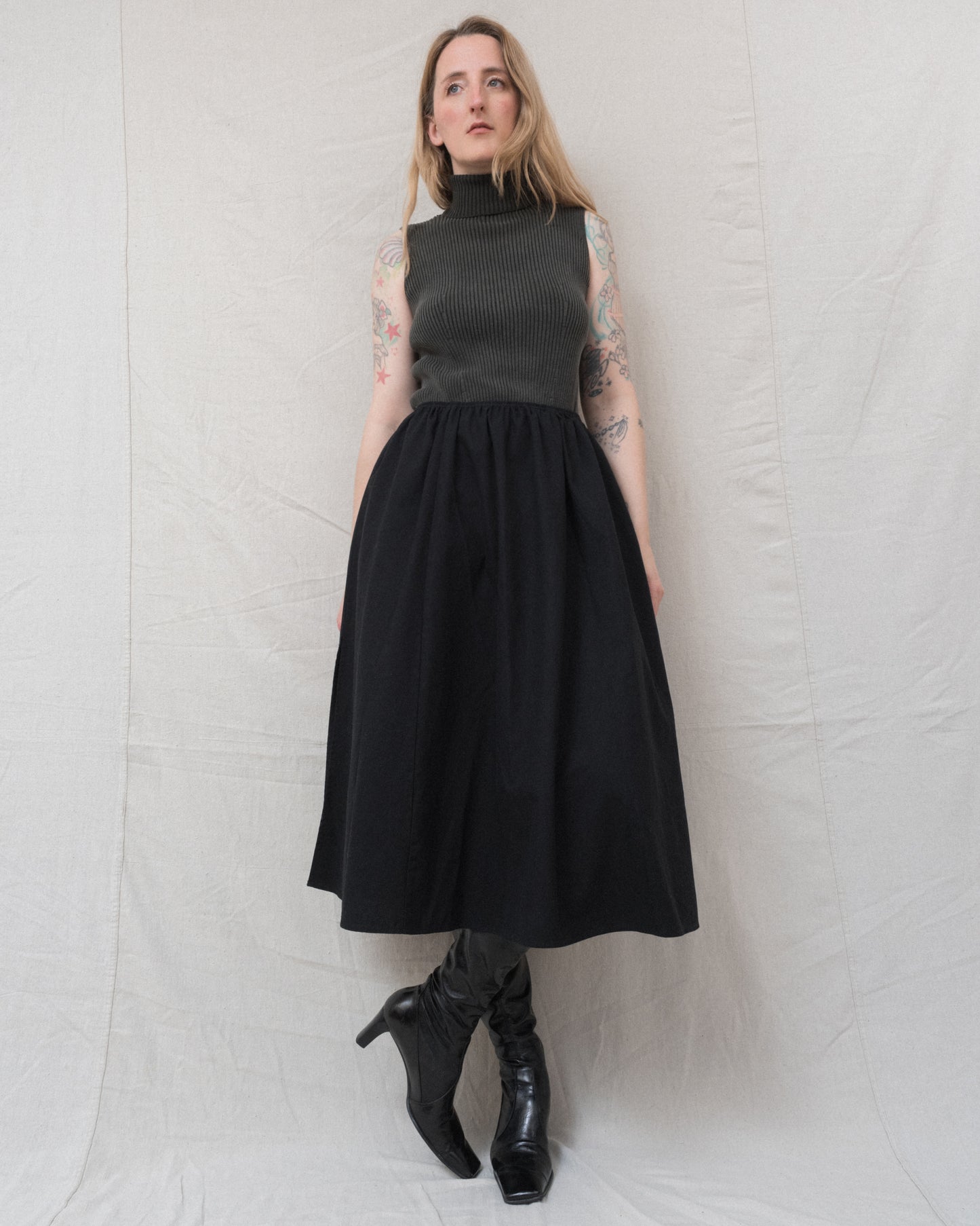 Vintage Dark Green Silk Knit Top (S)