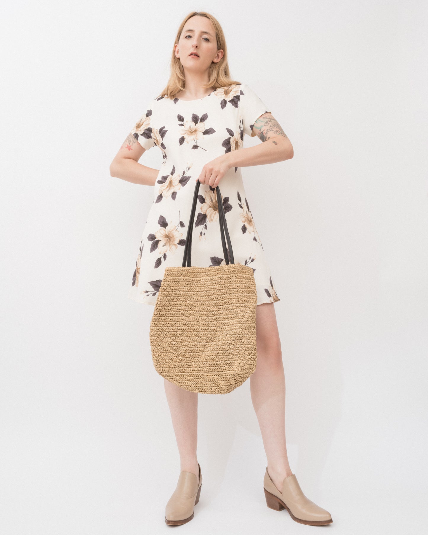Vintage Large Raffia Bag